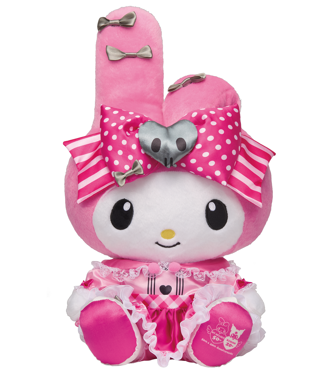 特賞BIG!マイメロディ-アニバーサリーぬいぐるみ Happyくじ『My Melody & Kuromi 50th&20th Anniversaries』 © Sunny Side Up Inc. All Rights Reserved.